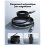Câble Léopard USB C / USB C 5A 1.2m Magnétique PD 100W Noir Iniu