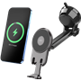 Support Voiture Pare-brise + Tableau de bord Bras rotatif MagSafe Maintien magnétique Noir + Garantie à vie Force Power Lite