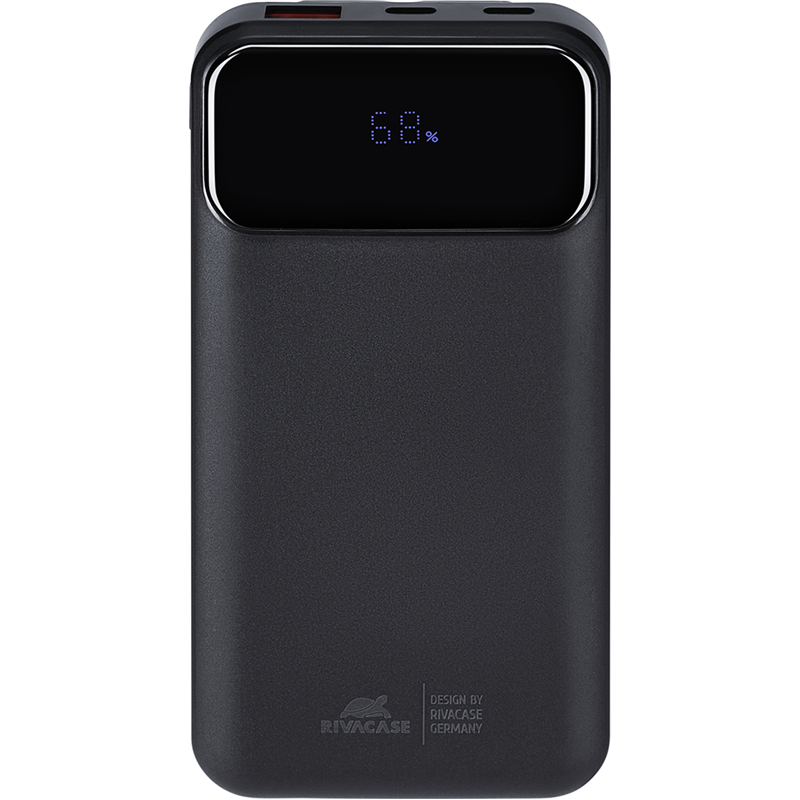 Powerbank 10000mAh 3 ports USB A+2C 22.5W PD/QC Câble multiple integré Noir Rivacase