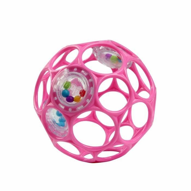 BRIGHT STARS Oball Hochet facile a saisir Jouet pour nourrissons sans BPA en rose, pour les nouveaux-nés +