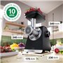 Hachoir a viande BOSCH Série 6 MFWS660B - 500 W - 3 grilles de hachoir - Noir