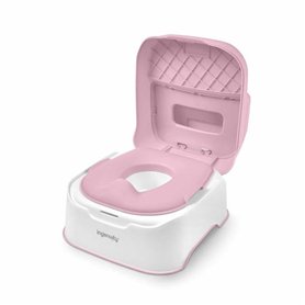INGENUITY Marche pied et pot d'apprentissage avec cuvette amovible, Antidérapant, Assise ergonomique, rose