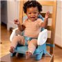INGENUITY Rehausseur de chaise deluxe pliable Turquoise, nomade avec tablette et sangles inclus