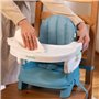INGENUITY Rehausseur de chaise deluxe pliable Turquoise, nomade avec tablette et sangles inclus