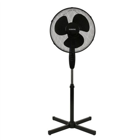 Ventilateur de pied - OCEANIC - 45 W - Ø 41 cm - 3 vitesses - Oscillant - Inclinable - Noir