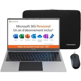 PC Portable Notebook - THOMSON NEO15 - 15,6 HD - N4020 - RAM 4Go - 128Go SSD - Windows 11S - Blanc + Office 1 an + Housse + Sour