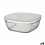 Panier-repas carré avec couvercle Duralex FreshBox 3 L 23 x 23 x 9 cm (4 Unités)  