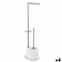 Dérouleur papier toilette avec pot à balai Confortime Acier 66 x 22 cm (4 Unités)