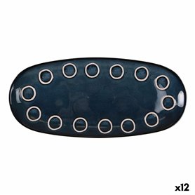 Plat à Gratin La Mediterránea Almudena Bleu Oblongue 33 x 14,8 x 2,7 cm (12 Unités)