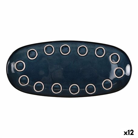 Plat à Gratin La Mediterránea Almudena Bleu Oblongue 33 x 14,8 x 2,7 cm (12 Unités)