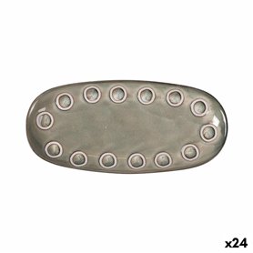 Plat à Gratin La Mediterránea Almudena Gris Oblongue 25 x 12 x 2,2 cm (24 Unités)