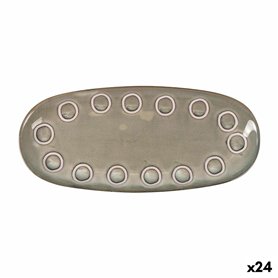 Plat à Gratin La Mediterránea Almudena Gris Oblongue 29 x 13,5 x 2,4 cm (24 Unités)