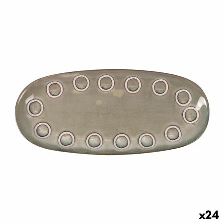 Plat à Gratin La Mediterránea Almudena Gris Oblongue 29 x 13,5 x 2,4 cm (24 Unités)
