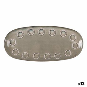 Plat à Gratin La Mediterránea Almudena Gris Oblongue 33 x 14,8 x 2,7 cm (12 Unités)