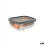 Boîte à lunch hermétique MasterChef Gris Transparent Rectangulaire 630 ml (6 Unités)