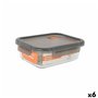 Boîte à lunch hermétique MasterChef Gris Transparent Rectangulaire 1,04 L (6 Unités)