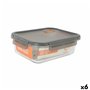 Boîte à lunch hermétique MasterChef Gris Transparent Rectangulaire 1,5 L (6 Unités)