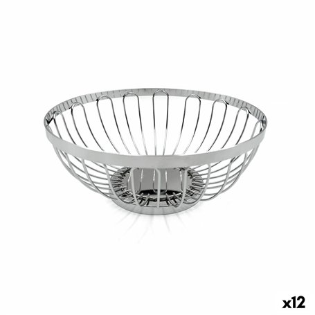 Corbeille à Pain My Bar Argenté Métal ø 20,5 x 8,5 cm (12 Unités)