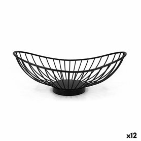 Corbeille à Pain My Bar Noir Métal Oblongue 25 x 13,5 x 9 cm (12 Unités)