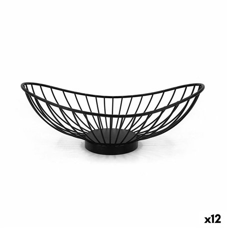Corbeille à Pain My Bar Noir Métal Oblongue 25 x 13,5 x 9 cm (12 Unités)