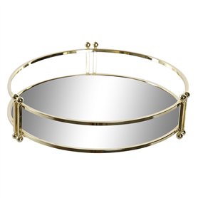 Plateau apéritif DKD Home Decor 21,5 x 21,5 x 5,5 cm Miroir Doré Métal Glam