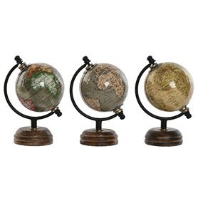 Globe terrestre Home ESPRIT Vert Beige Vintage 10 x 8 x 14 cm (3 Unités)