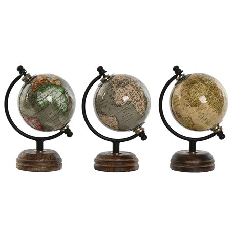 Globe terrestre Home ESPRIT Vert Beige Vintage 10 x 8 x 14 cm (3 Unités)