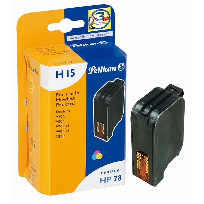 Pelikan H15 Cartouche rechargée compatible pour HP 78 C6578D 19 ml Cyan Magenta Jaune