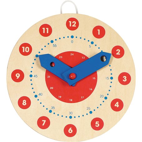 Goki - 58980 - Ameublement Et Décoration - Horloge Apprentissage, petite, Brun