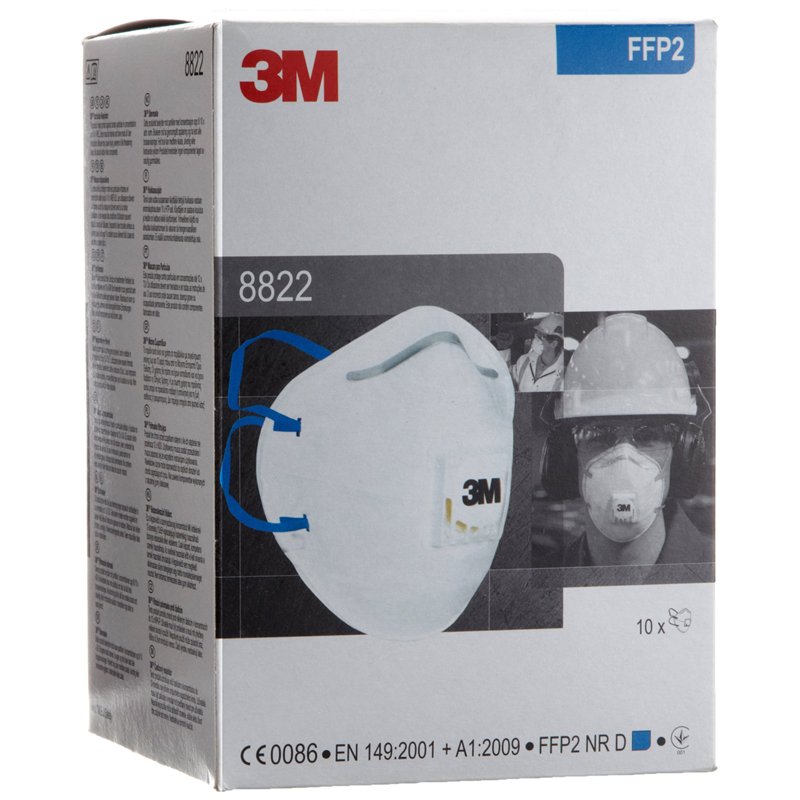 Image secondaire de 3M 8822 Masque antipoussière jetable FFP2 (pack de 10)