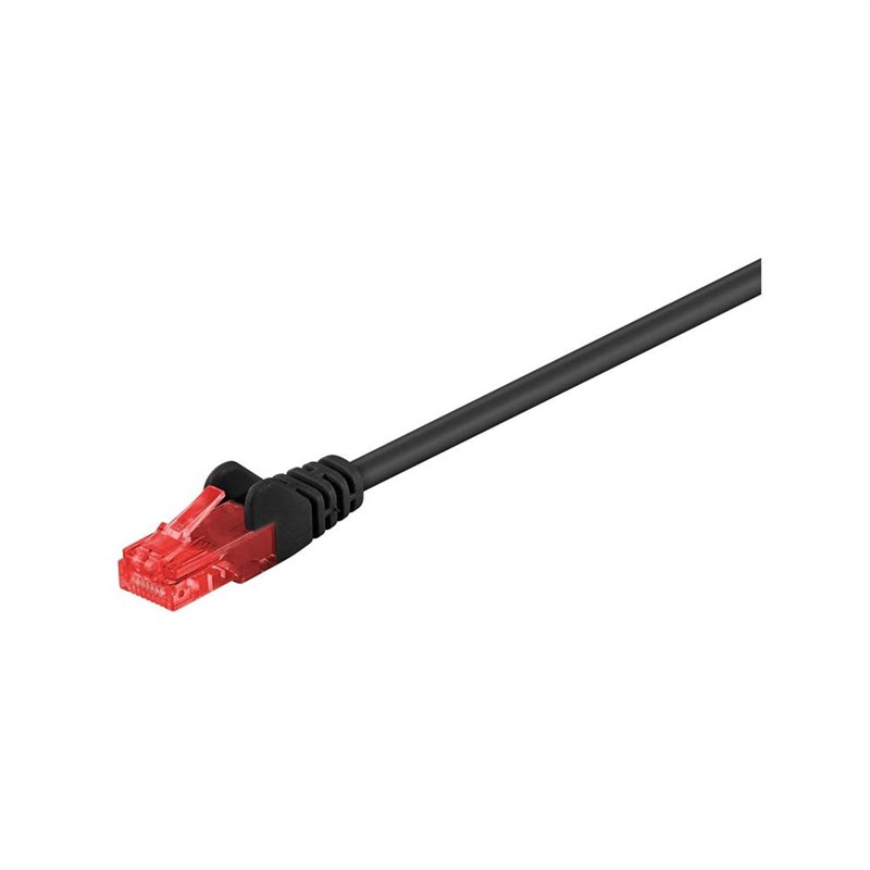 Goobay 68679 CAT 6 Câble de Liaison, U/UTP, Noir, 15m Longueur de Câble