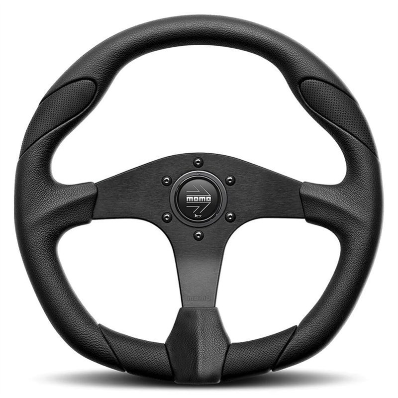 MOMO VOLANT QUARK 350 MM CUIR NOIR