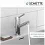 SCHÜTTE Mitigeur de lavabo Cornwall, batterie de salle de bains, robinet pour la salle de bains, mitigeur avec vidage, chrome, m