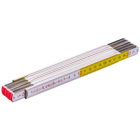 Stanley 0-35-458 Mesure pliante 2 m x 17 mm en bois Blanc/Jaune