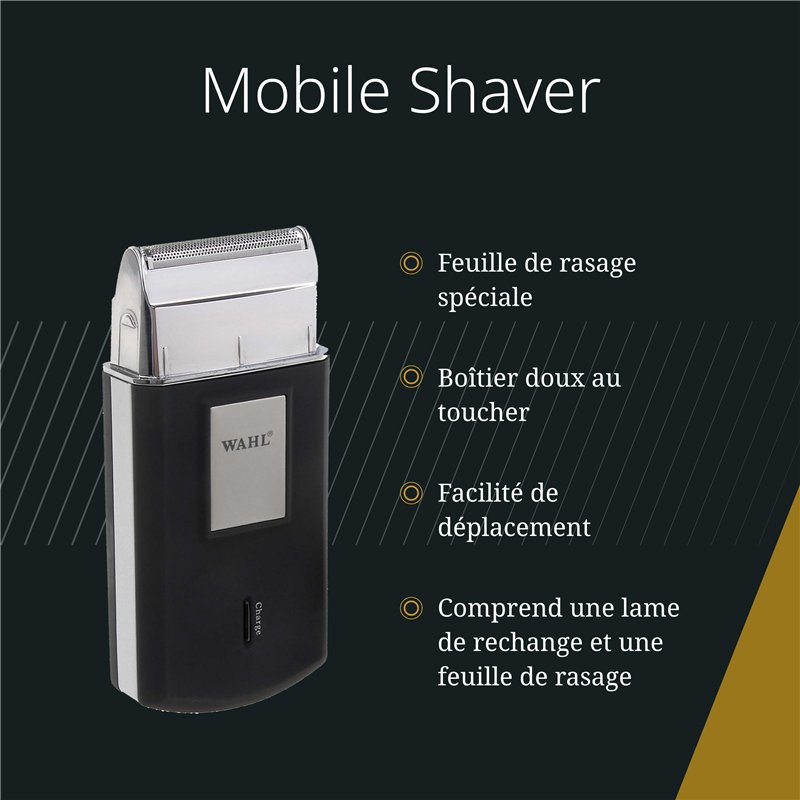 Image secondaire de Wahl Mobile Shaver - Rasoir Électrique sans Fil avec Pochette de Voyage - Pour la Tête et la Barbe