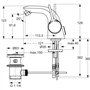Ideal Standard A4268AA 7851038 Mélange Mitigeur à levier simple de bidet avec garniture 113 mm Chromé