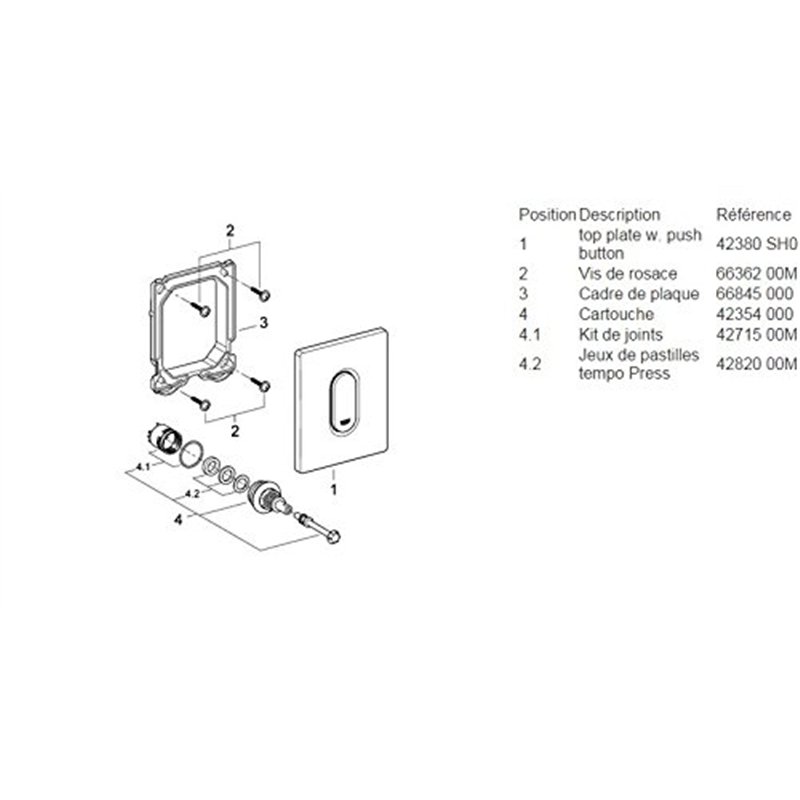 Image secondaire de GROHE 38857SH0 Arena Plaque de commande urinoir Argent