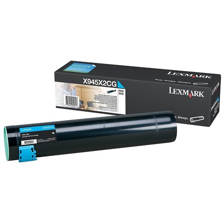 Lexmark X945 X 2 CG Laser 22000páginas cartouche de toner Cyan Toner laser pour imprimantes laser (Cyan, Lexmark X940e, X945e, 1