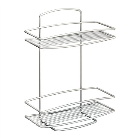 Metaltex 460002 Etagère de Salle de Bain avec 2 Étages Métal Multicolore 28 x 28 x 18 cm