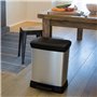 CURVER Poubelle Rectangulaire à Pédale Decobin 30L - Fermeture Douce - Aspect Métal - Pour Cuisine, Bureau, Salle de Bain - 39x2