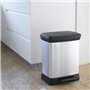 CURVER Poubelle Rectangulaire à Pédale Decobin 30L - Fermeture Douce - Aspect Métal - Pour Cuisine, Bureau, Salle de Bain - 39x2