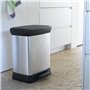CURVER Poubelle Rectangulaire à Pédale Decobin 30L - Fermeture Douce - Aspect Métal - Pour Cuisine, Bureau, Salle de Bain - 39x2