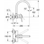 Grohe Robinet de Cuisine Concetto Plage de Rotation de 360° Bec Haut Supersteel Fixation Murale 32667001 (Import Allemagne)