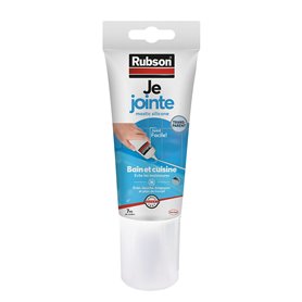 Rubson Je Jointe Mastic Transparent 150 ml, mastic étanche anti-moisissure en tube prêt à l'emploi, mastic silicone durable pour