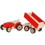 Goki - 2041282 - Figurine Transport Et Circulation - Tracteur en Rouge avec Remorque