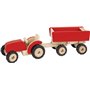 Goki - 2041282 - Figurine Transport Et Circulation - Tracteur en Rouge avec Remorque
