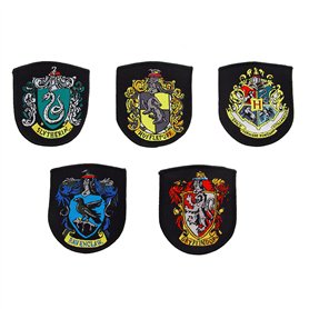 Cinereplicas - Harry Potter - Set de 5 Écussons Deluxe Maisons Poudlard- Licence Officielle Warner Bros Harry Potter
