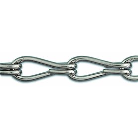 Chapuis, Chaîne non soudée double torsion, Acier nickelé, Charge de travail indicative 5 kg, Diam. 1,4 mm, Longueur 2,5 m, Idéal