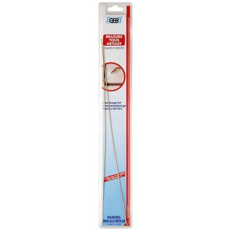 GEB Baguettes pour brasure tous métaux - 40% argent - Lot de 2 baguettes