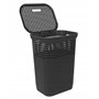 DEA Home 143659 Rattan 60 Coffre à Linge avec Couvercle Polypropylène Anthracite 42 x 33 x 58 cm